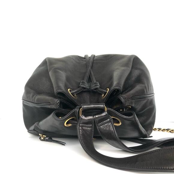 Chanel Gabrielle Lambskin CC Drawstring Dark Brown Backpack Bag main image 8